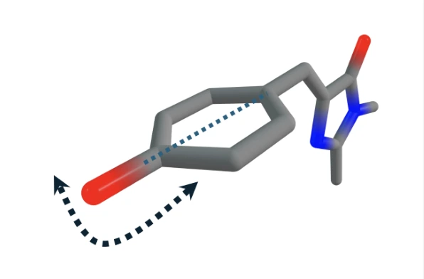 Author graphical abstract for Temperature Controlled Decay and Pendulum Dynamics of Green Fluorescent Protein Chromophore