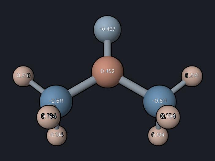 Acetone Mulliken charges